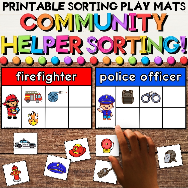Community Helpers Sorting Centers for Job Exploration & Career Education