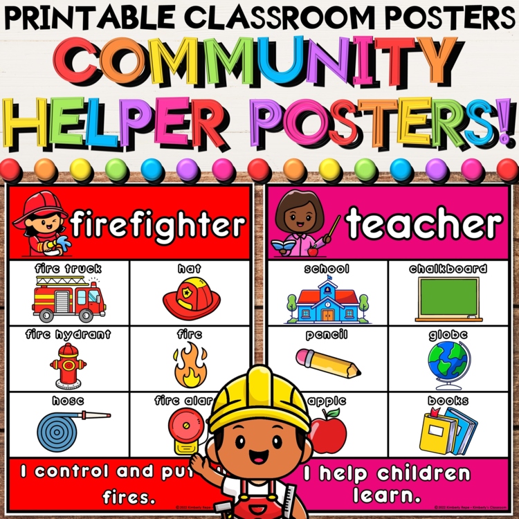 Community Helpers Posters for Elementary Job Exploration & Career Education