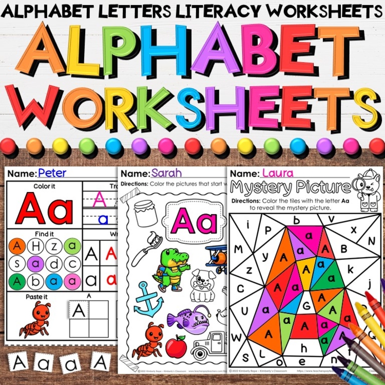 Back to School Alphabet Letter of the Week Activities Booklet - Writing, Sounds