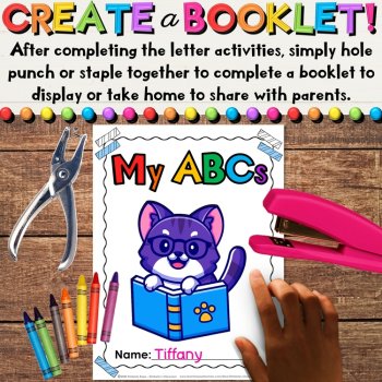 Back to School Alphabet Letter of the Week Activities Booklet - Writing, Sounds, image 4