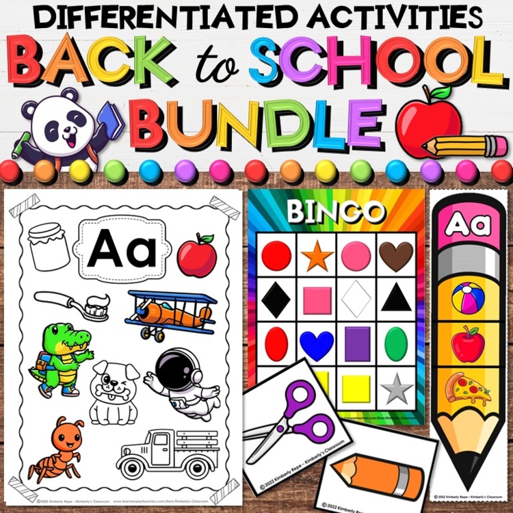 Back to School Activities Growing Bundle - Worksheets, Movement, Task Cards