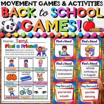 Back to School Activities Growing Bundle - Worksheets, Movement, Task Cards, image 3