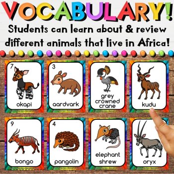 Safari Write the Room - African Animals Vocabulary Cards & Recording Sheets, image 3