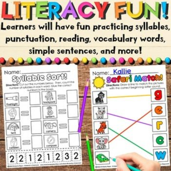Summer Safari Worksheets - Math & Literacy Activities for End of the Year Review, image 2