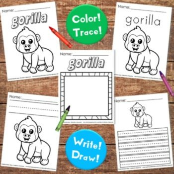 Safari & African Animals Summer Coloring - Vocabulary, Tracing, Writing, Drawing, image 2