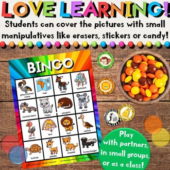 African Animals and Safari Bingo Game - End of the Year Vocabulary Activities, image 2