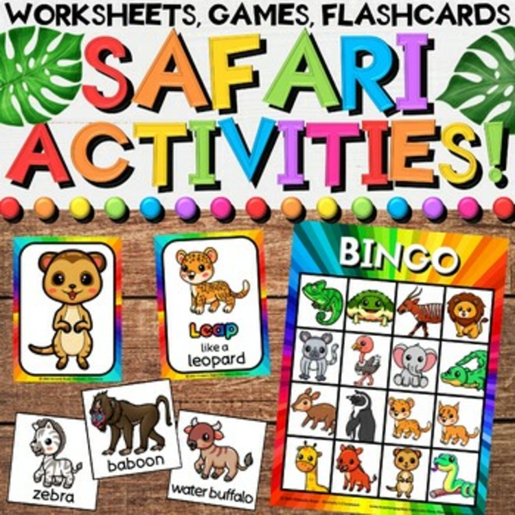 Safari Growing Bundle with African Animals End of the Year Activities