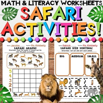 Safari Growing Bundle with African Animals End of the Year Activities, image 4