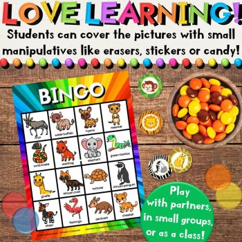 Safari Bingo Games -  Zoo & African Animals Vocabulary Summer Activities, image 2