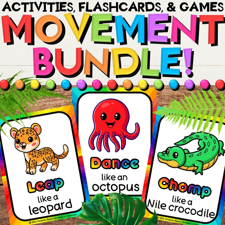 Movement Activities Growing Bundle with Brain Break Games for Self Regulation