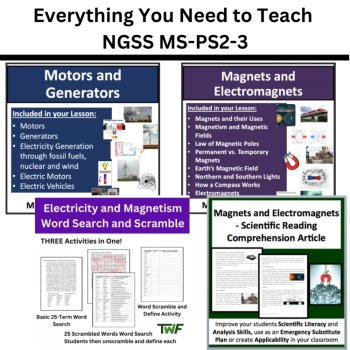 MS-PS2-3 Electric and Magnetic Forces BUNDLE | Electromagnets, Motors, Magnets, image 3