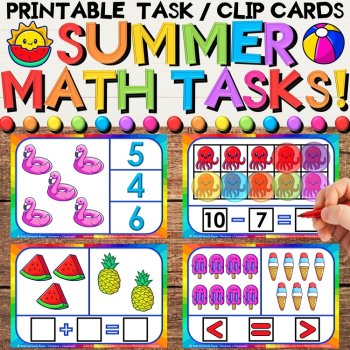 Task & Clip Card Growing Bundle - Beginning Sounds, Reading, Counting, Addition, image 2