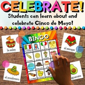 Cinco de Mayo Fiesta Bingo Game Activities - Spanish & English Vocabulary, image 3