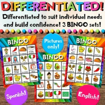 Cinco de Mayo Fiesta Bingo Game Activities - Spanish & English Vocabulary, image 4