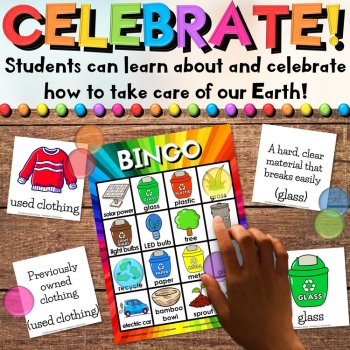 Earth Day & Recycling Bingo Game Activities - Sight Words, Pictures, & Riddles, image 3