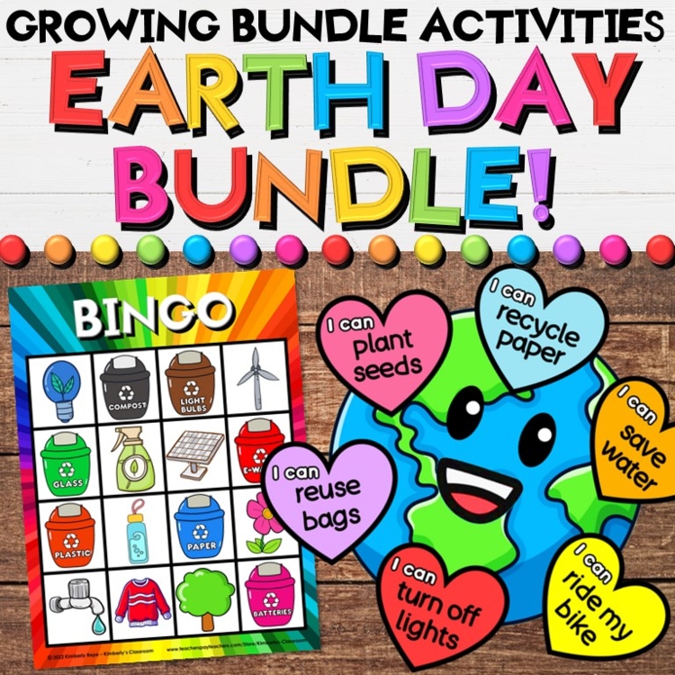 Earth Day & Recycling Growing Bundle - Crafts, Worksheets, & Writing Activities