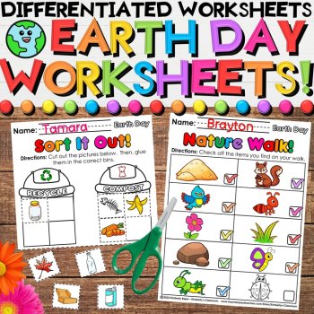 Earth Day & Recycling Growing Bundle - Crafts, Worksheets, & Writing Activities, image 4