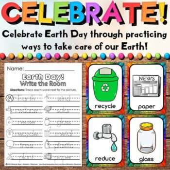 FREE Earth Day & Recycling Write the Room Vocabulary Cards & Recording Sheets, image 2