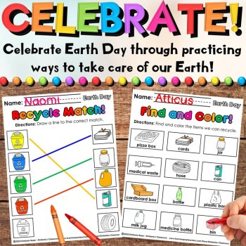 Earth Day & Recycling Worksheet Activities for Math, Literacy, Science & Social, image 2
