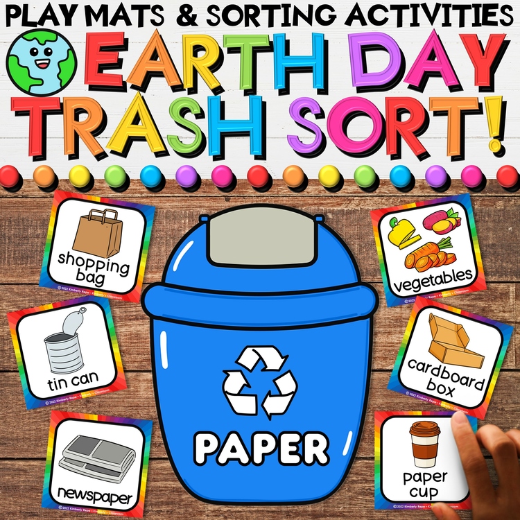 Earth Day Centers Activities for Sorting Trash, Garbage, Waste & Recycling