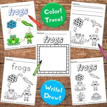 Spring Coloring Vocabulary Sheets with Tracing, Writing, Drawing, & Life Cycles, image 2