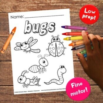 Spring Coloring Vocabulary Sheets with Tracing, Writing, Drawing, & Life Cycles, image 3