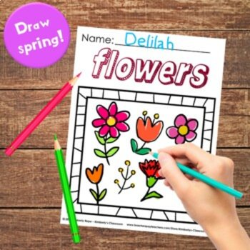 Spring Coloring Vocabulary Sheets with Tracing, Writing, Drawing, & Life Cycles, image 4