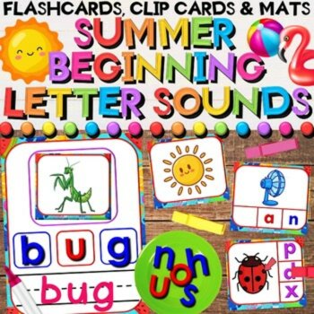 Beginning Letter Sounds Year Long Bundle with Clip Cards, Play Activities & More, image 2