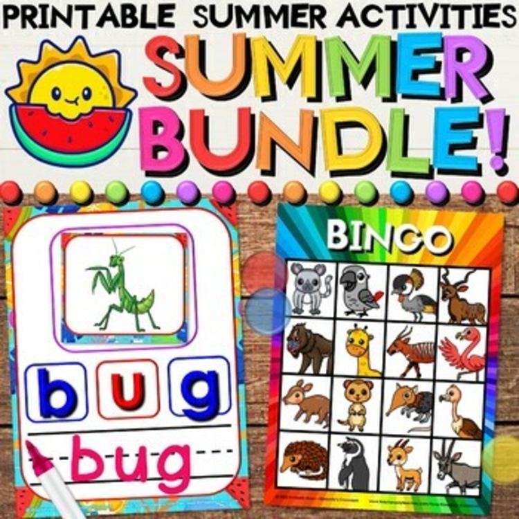 Summer Growing Bundle with End of the Year Literacy, Math, & STEM Activities