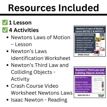 MS-PS2-1 Newton’s Third Law of Motion & Collisions BUNDLE | Colliding Objects, image 2