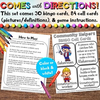 Community Helper Bingo Games - Calling Cards with Job Titles & Descriptions, image 4