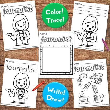 Community Helpers Coloring Sheets with Equipment Vocabulary for Job Education, image 2