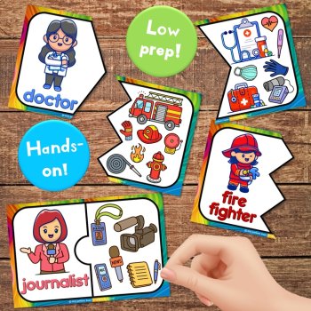 Community Helpers & Equipment Puzzle Activities for Job & Career Exploration, image 3