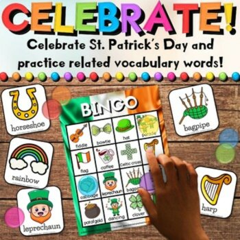 St. Patrick's Day Bingo Game Activities with Irish Vocabulary Call Cards, image 3