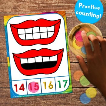 Dental Health Building & Counting Ten Frames Activities with Math Number Cards, image 2