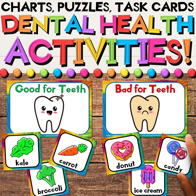 Dental Health & Hygiene Activities - Healthy vs. Unhealthy for Teeth Games