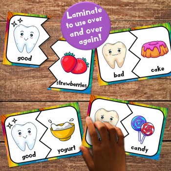 Dental Health & Hygiene Activities - Healthy vs. Unhealthy for Teeth Games, image 4