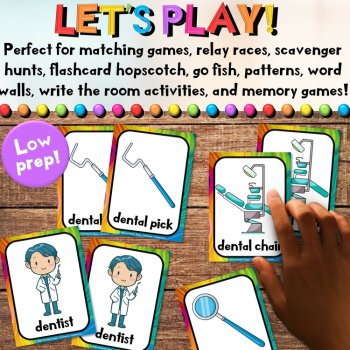 Dental Health & Hygiene with Teeth & Mouth Flash Cards & Picture Cards for FREE, image 3