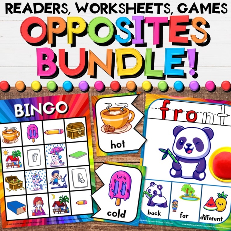 Opposites Day Bundle With All About Antonyms Math & Literacy Activities