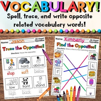 Opposites Worksheets - Printable Antonyms, Math, Writing, & Reading Activities, image 2