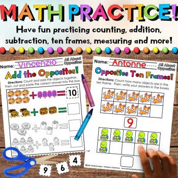 Opposites Worksheets - Printable Antonyms, Math, Writing, & Reading Activities, image 4