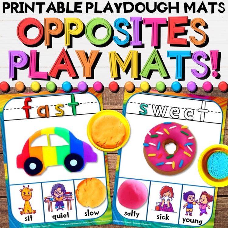 Opposites & Antonyms Play Dough Mats - Vocabulary, Sensory & Hands-On Activities