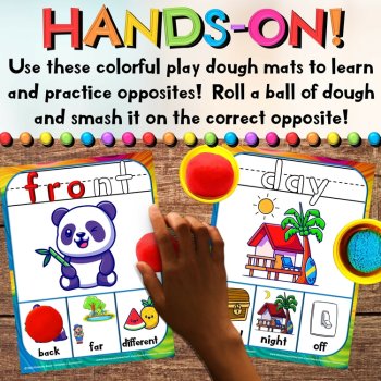 Opposites & Antonyms Play Dough Mats - Vocabulary, Sensory & Hands-On Activities, image 2
