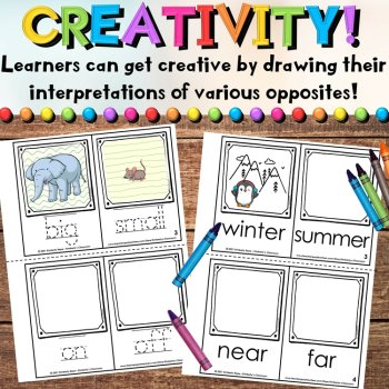 Opposites Day Emergent Mini Readers - Antonyms Vocabulary Books with Writing, image 4