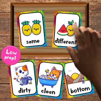 Opposites Day Flashcards & Puzzles - All About Antonyms Games & Activities, image 3