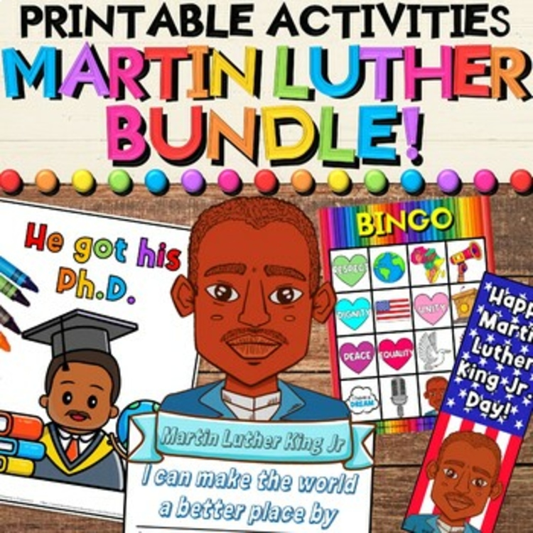 Martin Luther King Jr. Growing Bundle with Activities, Crafts, Readers, Bingo