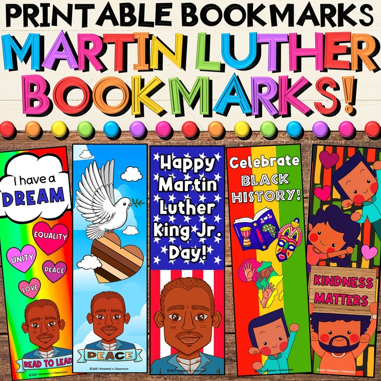 Dr. Martin Luther King Jr. Bookmarks & Black History Month Coloring Activities