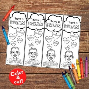 Dr. Martin Luther King Jr. Bookmarks & Black History Month Coloring Activities, image 4