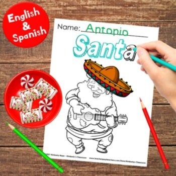 Feliz Navidad Coloring Activities - Las Posadas English & Spanish Vocabulary, image 4
