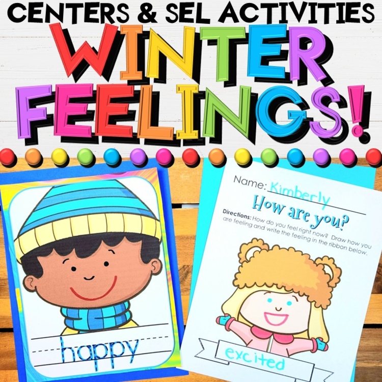 Winter Social-Emotional Centers: SEL Feelings, Vocabulary & Writing Activities